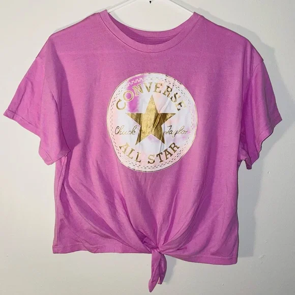 Converse Girls Purple Graphic Top - Picture 1 of 7